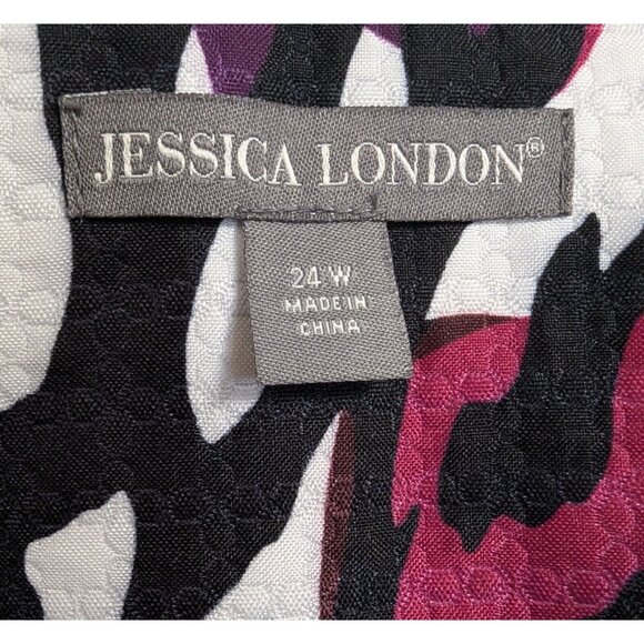 Jessica London Jacket Size 24W Open Front Colorful Artsy Art to Wear Vacay Caree - Picture 11 of 15